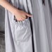 baggy natural cotton dress  stylish Loose Short Sleeve Round Neck Gray Pleated Dress